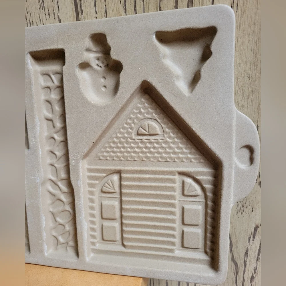 VTG 1992 PAMPERED CHEF KIT Gingerbread House Stoneware Mold, Piping Bag, Booklet - Picture 4 of 16